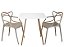 Mesa Quadrada Sofia 70cm Branca com 2 Cadeiras Allegra Branca - Imagem 1