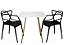 Mesa Quadrada Sofia 70cm Branca com 2 Cadeiras Allegra Preto - Imagem 1
