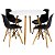 Mesa de Jantar Redonda Sofia 90cm Branca com 4 Cadeiras Eames Preta - Imagem 1