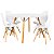 Mesa de Jantar Redonda Eiffel 120cm Branca com 4 Cadeiras Eames Branca - Imagem 1