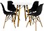 Mesa Redonda Eiffel 80cm Branca com 4 Cadeiras Siena Preta - Imagem 1