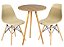 Mesa Redonda Tripé 60cm Louro Freijó com 2 Cadeiras Eiffel Nude - Imagem 1