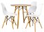 Mesa Redonda Eiffel 70cm Louro Freijó com 3 Cadeiras Eiffel Branca - Imagem 1