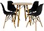Mesa Redonda Eiffel 80cm Louro Freijó com 4 Cadeiras Eiffel Preta - Imagem 1