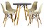Mesa Redonda Eiffel 70cm Preta com 4 Cadeiras Eiffel Nude - Imagem 1