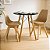 Mesa Redonda Eiffel 70cm Preta com 2 Cadeiras Siena Nude - Imagem 1
