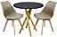 Mesa Redonda Bistrô 80cm Preta com 2 Cadeiras Siena Nude - Imagem 1