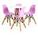 Mesa Infantil Branca 50cm Tripé + 4 Cadeiras Eiffel Rosa - Imagem 1
