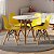 Mesa Infantil Branca 50cm Tripé + 4 Cadeiras Eiffel Amarelo - Imagem 1