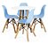Mesa Infantil Branca 50cm Tripé + 4 Cadeiras Eiffel Azul - Imagem 1