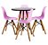 Mesa Infantil Preta 50cm Tripé + 4 Cadeiras Eiffel Rosa - Imagem 1