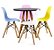 Mesa Infantil Preta 50cm Tripé + 4 Cadeiras Eiffel Colorido - Imagem 1