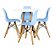 Mesa Infantil Branca 50cm Quadrada + 4 Cadeiras Eiffel Azul - Imagem 1