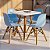 Mesa Infantil Branca 50cm Quadrada + 4 Cadeiras Eiffel Azul - Imagem 1