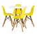 Mesa Infantil Branca 50cm Quadrada + 4 Cadeiras Eiffel Amarelo - Imagem 1