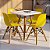 Mesa Infantil Branca 50cm Quadrada + 4 Cadeiras Eiffel Amarelo - Imagem 1