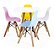 Mesa Infantil Branca 50cm Quadrada + 4 Cadeiras Eiffel Colorido - Imagem 1