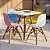 Mesa Infantil Branca 50cm Quadrada + 4 Cadeiras Eiffel Colorido - Imagem 1