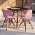 Mesa Infantil Preta 50cm Quadrada + 4 Cadeiras Eiffel Rosa - Imagem 1