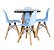Mesa Infantil Preta 50cm Quadrada + 4 Cadeiras Eiffel Azul - Imagem 1