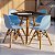 Mesa Infantil Preta 50cm Quadrada + 4 Cadeiras Eiffel Azul - Imagem 1