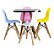 Mesa Infantil Preta 50cm Quadrada + 4 Cadeiras Eiffel Colorido - Imagem 1