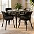 Mesa de Jantar Quadrada Sofia 80cm Preta com 4 Cadeiras Montreal Preta - Imagem 1