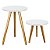 Conjunto 2 Mesas de Canto Redonda 35x30cm / 35x50 - Branco - Imagem 1
