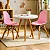 Kit Mesa Infantil Branca 50cm Tripé + 2 Cadeiras Eiffel Rosa - Imagem 1