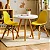 Kit Mesa Infantil Branca 50cm Tripé + 2 Cadeiras Eiffel Amarelo - Imagem 1