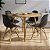 Mesa de Jantar Redonda Eiffel 120cm Louro Freijó com 4 Cadeiras Eames Preta - Imagem 1