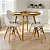Mesa de Jantar Redonda Sofia 90cm Louro Freijó com 4 Cadeiras Eames Branca - Imagem 1