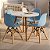 Mesa Infantil Branca 60cm + 4 Cadeiras Eiffel Azul - Imagem 1