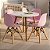 Mesa Infantil Branca 60cm + 4 Cadeiras Eiffel Rosa - Imagem 1