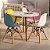 Mesa Infantil Branca 60cm + 4 Cadeiras Eiffel Colorido - Imagem 1
