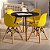 Mesa Infantil Preta 60cm + 4 Cadeiras Eiffel Amarelas - Imagem 1
