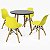 Mesa Infantil Preta 60cm + 4 Cadeiras Eiffel Amarelas - Imagem 2