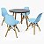 Mesa Infantil Preta 60cm + 4 Cadeiras Eiffel Azul - Imagem 2