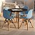 Mesa Infantil Preta 60cm + 4 Cadeiras Eiffel Azul - Imagem 1
