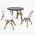 Mesa Infantil Preta 60cm + 4 Cadeiras Eiffel Brancas - Imagem 2