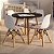 Mesa Infantil Preta 60cm + 4 Cadeiras Eiffel Brancas - Imagem 1