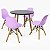 Mesa Infantil Preta 60cm + 4 Cadeiras Eiffel Rosa - Imagem 2