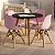 Mesa Infantil Preta 60cm + 4 Cadeiras Eiffel Rosa - Imagem 1
