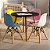 Mesa Infantil Preta 60cm + 4 Cadeiras Eiffel Colorido - Imagem 1