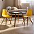 Mesa Infantil Preta 60cm + 2 Cadeiras Eiffel Amarelas - Imagem 1