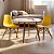Mesa Infantil Branca 60cm + 2 Cadeiras Eiffel Amarelas - Imagem 1