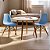 Mesa Infantil Branca 60cm + 2 Cadeiras Eiffel Azul - Imagem 1