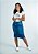 Saia Jeans midi Detalhes em Prega REF 152 - Imagem 1