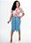 Saia Jeans midi com Fendas Frontais REF 114 - Imagem 1