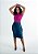 Saia Jeans midi Plus Size Detalhes em X na Lateral Lavado escuro  REF 105 - Imagem 3